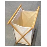 Foldable Laundry Hamper With Wooden Frame