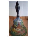 Hand-Painted Metal Bell With Wooden Handle