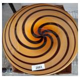 Round Glass Bowl with Spiral Design
