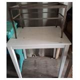 White Table and Metal Stand