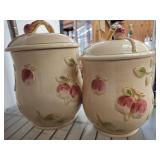 Ceramic Canisters with Apple Design and Mark