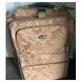 American Flyer Suitcase With Floral Pattern