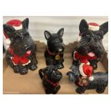 Ceramic Black Dog Jars with Holiday Themes