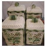 Style-Eyes Ceramic Canister Set, 4 Pieces