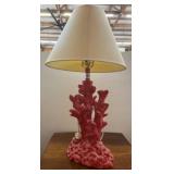 Coral-Form Lamp with Shade and 32-Inch Height