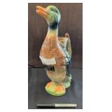 St. Clement France Majolica Mallard Duck Decanter