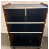 Wood-Style Media Stand on Wheels, Shelving