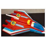 Red and Blue Plastic Spacecraft Toy