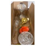 Glass Lamp Parts and Ceramic Dish