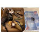 Fishing Reels, Pocket Knives, and Tackle Box