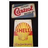 Two Metal Oil Advertising Signs