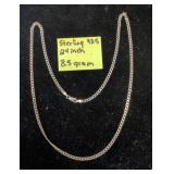 Sterling Silver Chain Necklace, 24 Inches, Italy