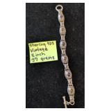 Sterling Silver Gemstone Bracelet, 37 Grams
