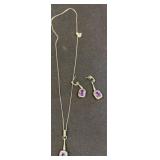 Sterling Silver Necklace and Earrings Set