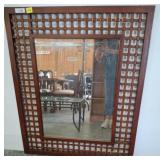 Woven Wood-Framed Mirror, 39x47