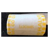 Loomis-Wrapped Roll of Half Dollar Coins