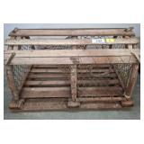 Wooden Lobster Trap with Rope and Netting