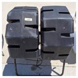 Dual Compost Tumblers with Metal Stand