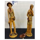 Carved Figurines Set with Dog Figurine