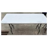 6ft Folding Plastic Table with Metal Legs