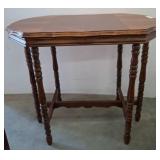 Wooden Accent Table with Turned Legs