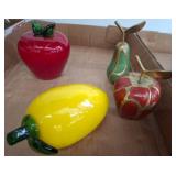 Glass and Metal Decorative Fruit Sculptures