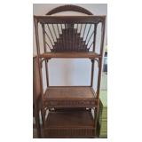 Wicker and Rattan Shelving Unit, 30x17x72
