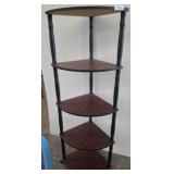 Five-Tier Corner Shelf Unit in Wood and Metal