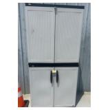 Tall Plastic Storage Cabinet with Shelves