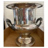 Silver-Plated Wine Cooler with Ornate Handles