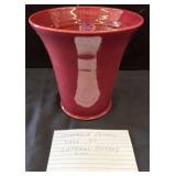 Red Glazed Ceramic Vase by Latham