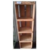 Wooden Shelf Unit with Five Levels on Casters