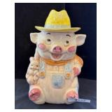 Treasure Craft Pig Cookie Jar with Yellow Hat