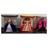 Three Holiday Barbie Dolls in Boxes