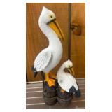 Pelican Figurine Set on Nautical-Themed Bases