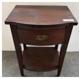 Wood Side Table with Drawer and Lower Shelf