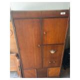 Wood Wardrobe with Hinged Doors and Drawer Pulls c