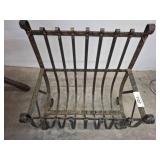 Wrought Iron Log Holder with Greek Key Design