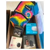 Box Lot with Electronics and Backpack