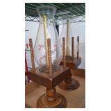Wooden Hurricane Table Lamps