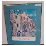 Framed Painting of The Alamo by W.B. Thompson w7