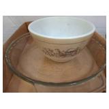 Glass Pie Dish and Printed Ceramic Bowl