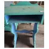 Painted Wood Side Table with Shelf