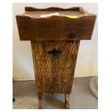 Rustic Wood Stand With Drawer and Open Storage