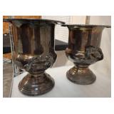 Silver-Plated Urns with Handles