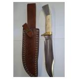 Fixed Blade Knife with Leather Sheath