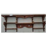 Wooden Wall Shelf with Heart Cutout Design