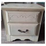 Painted Wood Nightstand with Drawer Pulls