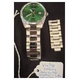 Casio Watch with Green Dial and Extra Links