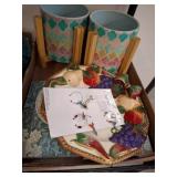 Decorative Plate, Coasters, and Planters Set